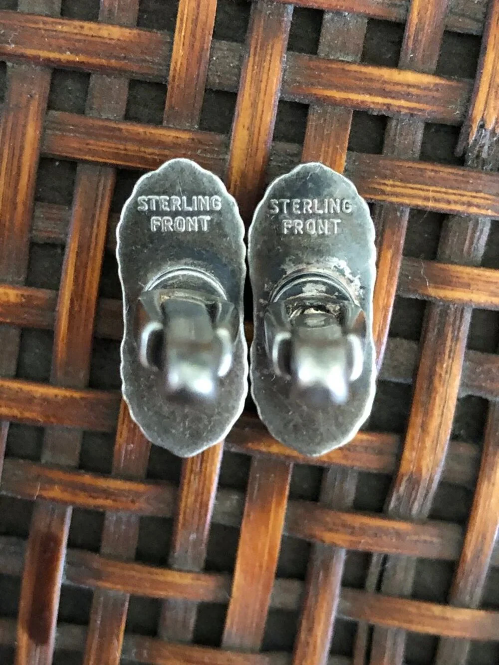 Vintage Sterling Silver Front Cufflinks for Men